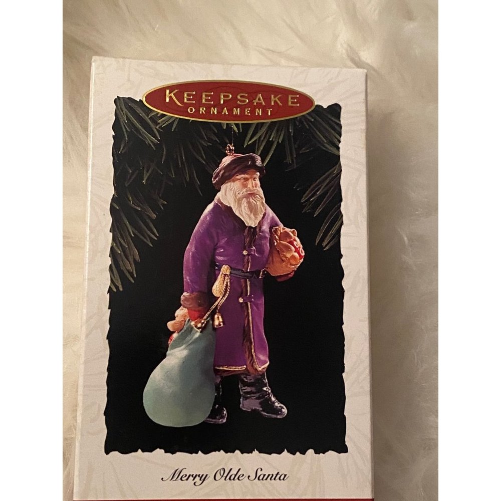 1995 Hallmark Keepsake Christmas Ornament Merry Olde Santa Purple Suit